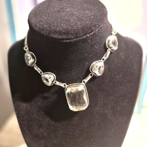 Elegant Silver Multi-stone Topaz Necklace